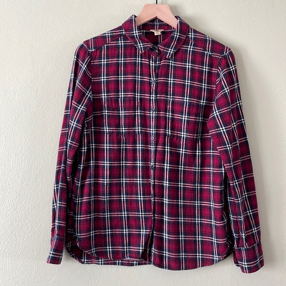 Woolrich Plaid Flannel Button Down Large